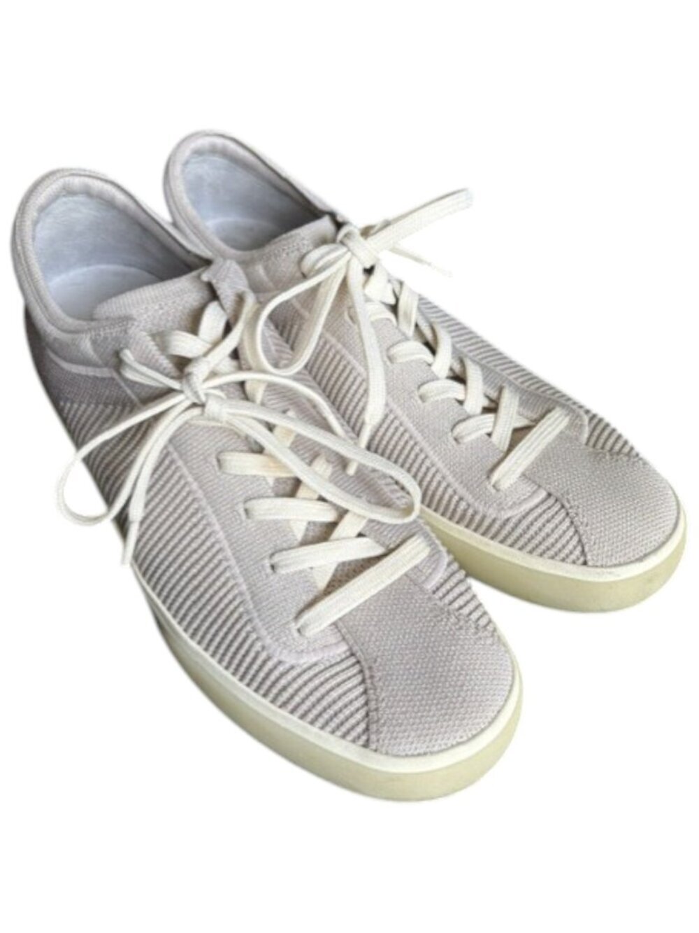 Rothy's "The Lace Up" Sneaker - Dove Gray/Cream - 10